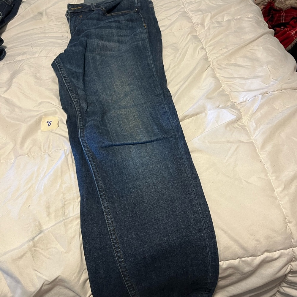 Vigoss Blue Jeans with Stretch and Faded Details